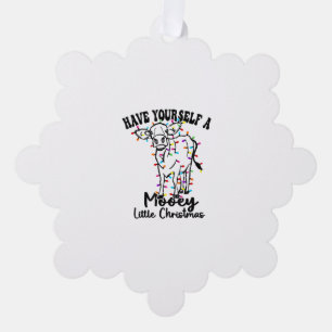 Kuh & Schnee haben sich ein wenig süß Weihnachten Ornament Karte