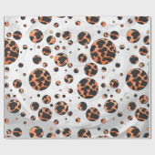 Kuh Schwarz und Orange Polka Dot Print Geschenkpapier (Flach)