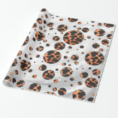 Kuh Schwarz und Orange Polka Dot Print Geschenkpapier (Ungerollt)