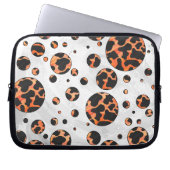 Kuh Schwarz und Orange Polka Dot Print Laptopschutzhülle (Vorderseite)