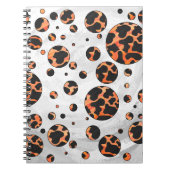 Kuh Schwarz und Orange Polka Dot Print Notizblock (Vorderseite)