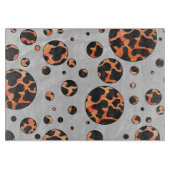 Kuh Schwarz und Orange Polka Dot Print Schneidebrett (Vorderseite)