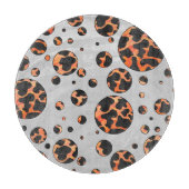 Kuh Schwarz und Orange Polka Dot Print Schneidebrett (Vorderseite)