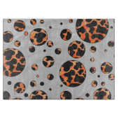 Kuh Schwarz und Orange Polka Dot Print Schneidebrett (Vorderseite)