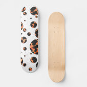 Kuh Schwarz und Orange Polka Dot Print Skateboard (Vorderseite)