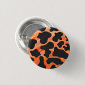 Kuh Schwarz und Orange Print Button (Vorne & Hinten)