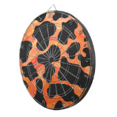 Kuh Schwarz und Orange Print Dartscheibe (Vorderseite rechts)