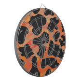 Kuh Schwarz und Orange Print Dartscheibe (Vorderseite Links)