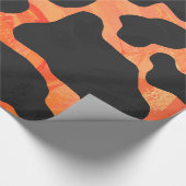Kuh Schwarz und Orange Print Geschenkpapier (Ecke)