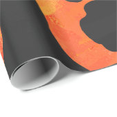 Kuh Schwarz und Orange Print Geschenkpapier (Rolleneckpunkt)