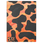 Kuh Schwarz und Orange Print Klemmbrett (Rückseite)
