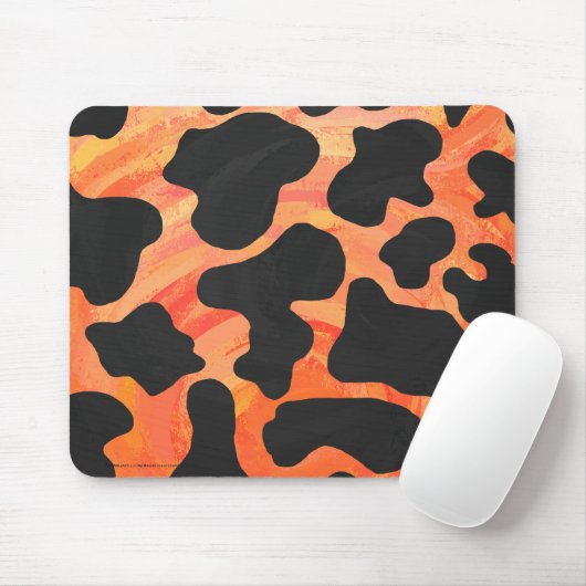 Kuh Schwarz und Orange Print Mousepad (Mit Mouse)