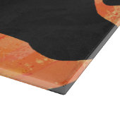 Kuh Schwarz und Orange Print Schneidebrett (Ecke)
