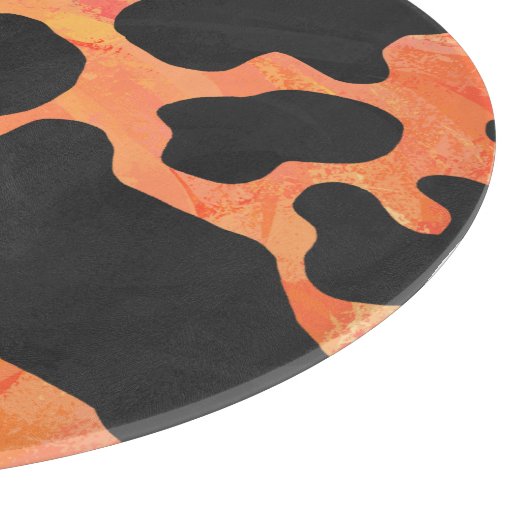 Kuh Schwarz und Orange Print Schneidebrett (Ecke)