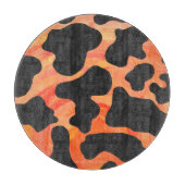 Kuh Schwarz und Orange Print Schneidebrett (Vorderseite)