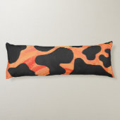 Kuh Schwarz und Orange Print Seitenschläferkissen (Rückseite)