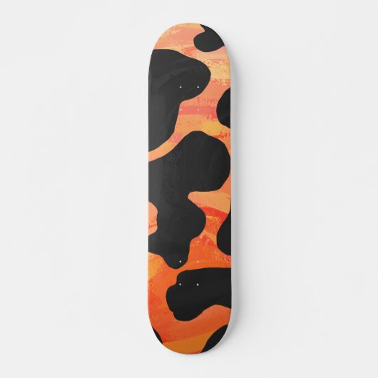 Kuh Schwarz und Orange Print Skateboard (Vorne)