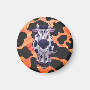 Kuh Schwarz und Orange Wild Ich Magnet