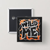 Kuh Schwarz und Orange Wild Me Button (Vorne & Hinten)