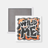 Kuh Schwarz und Orange Wild Me Magnet (Vorderseite/Rückseite)