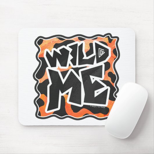 Kuh Schwarz und Orange Wild Me Mousepad (Mit Mouse)