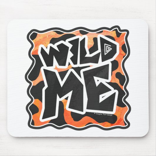 Kuh Schwarz und Orange Wild Me Mousepad (Vorne)