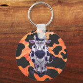 Kuh Schwarz und Orange Wild Me Schlüsselanhänger (Vorderseite)