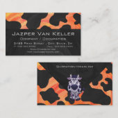 Kuh Schwarz und Orange Wild Me Visitenkarte (Vorne/Hinten)