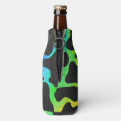 Kuh Schwarz und Regenbogen Druck Flaschenkühler (Flasche Rückseite)