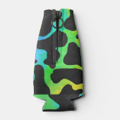 Kuh Schwarz und Regenbogen Druck Flaschenkühler (Rückseite)