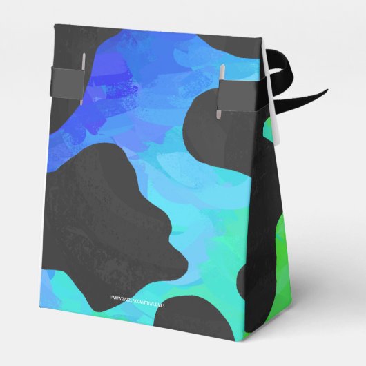 Kuh Schwarz und Regenbogen Druck Geschenkschachtel (Rückseite)