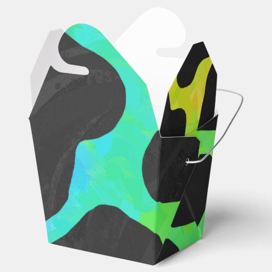 Kuh Schwarz und Regenbogen Druck Geschenkschachtel (Geöffnet)