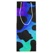 Kuh Schwarz und Regenbogen Druck Geschenktüte Für Weinflaschen (Rückseite)