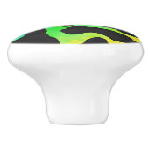 Kuh Schwarz und Regenbogen Druck Keramikknauf (Seitenansicht)