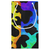 Kuh Schwarz und Regenbogen Druck Kleine Geschenktüte (Rückseite)