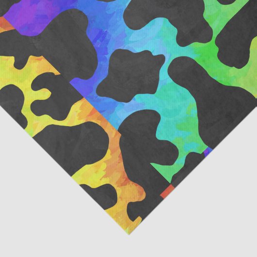 Kuh Schwarz und Regenbogen Druck Seidenpapier (Ausschnitt)