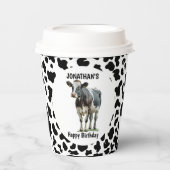 Kuh schwarz und weiß pappbecher (Vorderseite)