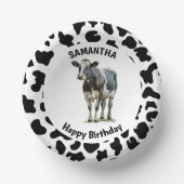 Kuh schwarz und weiß pappteller (Vorderseite)