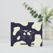 Kuh schwarz und weiß postkarte (Stehend Vorderseite)