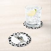 Kuh schwarz und weiß runder pappuntersetzer (Vor Ort)