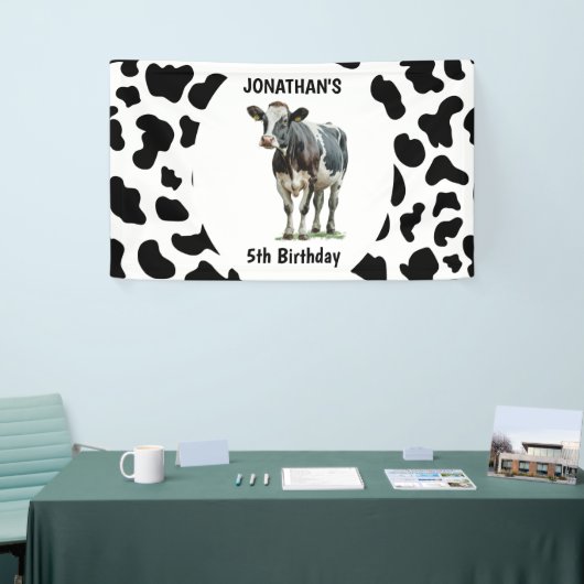 Kuh schwarz-weiß banner (Messeveranstaltung)