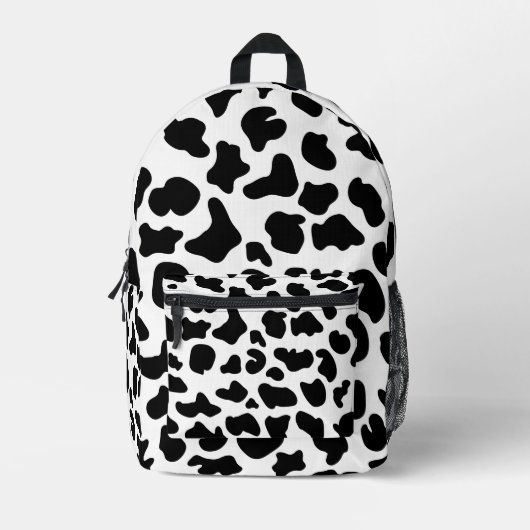 Kuh Schwarz-Weiß-Cowhide Texturen Bedruckter Rucksack (Vorderseite)