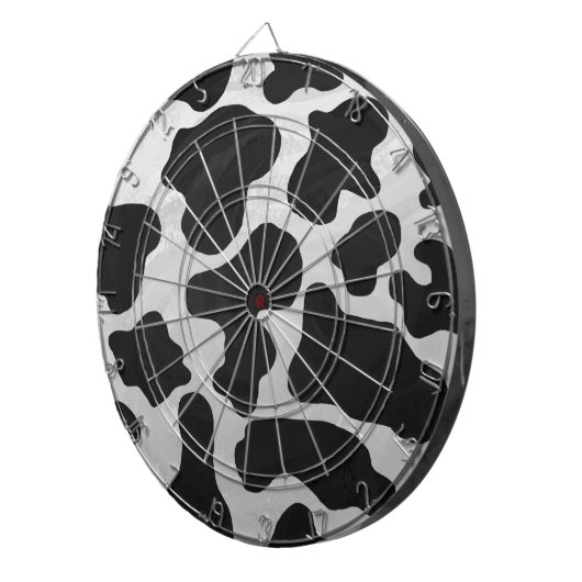 Kuh Schwarz-Weiß-Druck Dartscheibe (Vorderseite rechts)