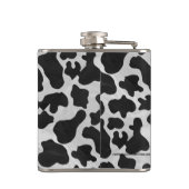 Kuh Schwarz-Weiß-Druck Flachmann (Rückseite)