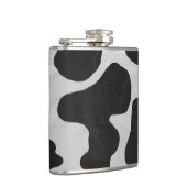 Kuh Schwarz-Weiß-Druck Flachmann (Rechts)