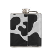 Kuh Schwarz-Weiß-Druck Flachmann (Rückseite)