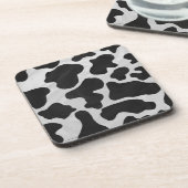 Kuh Schwarz-Weiß-Druck Getränkeuntersetzer (Linke Seite)