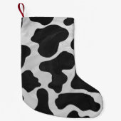 Kuh Schwarz-Weiß-Druck Kleiner Weihnachtsstrumpf (Vorderseite)