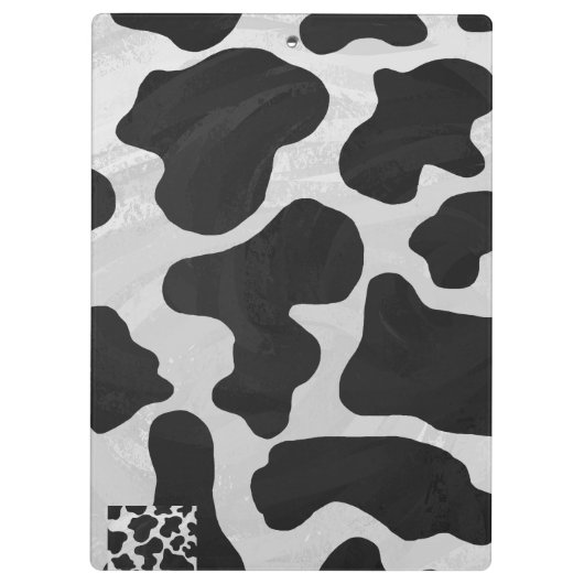 Kuh Schwarz-Weiß-Druck Klemmbrett (Rückseite)