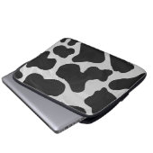 Kuh Schwarz-Weiß-Druck Laptopschutzhülle (Vorne Knopf)